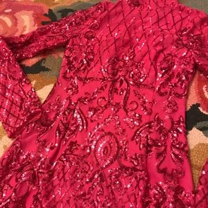 Pink Sequin Pretty Little Thing Fringe Party Dress